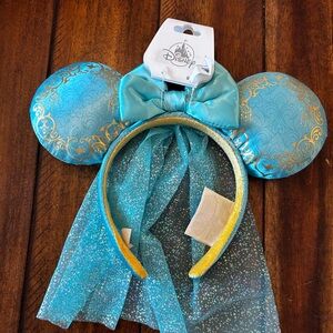 Disney Turquoise and Gold Princess Mickey Ears Headband